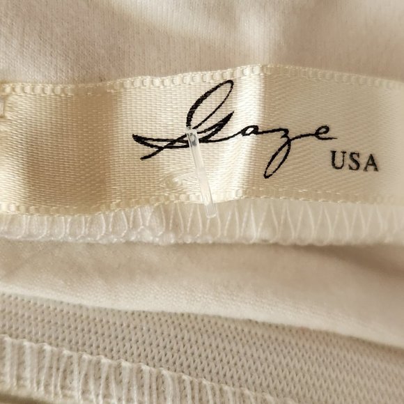 NWOT WHITE WITH FLOWERS MAXI STRAPLESS JERSEY DRESS  sz  M/L - Picture 6 of 6